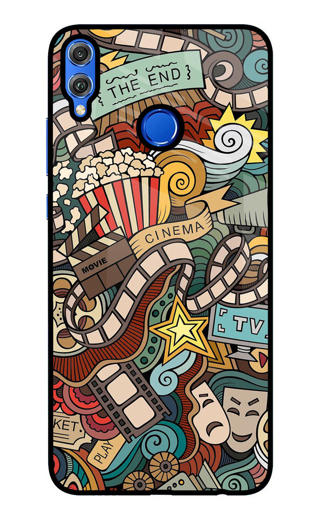 Cinema Abstract Honor 8X Glass Case Back Cover by Casekaro