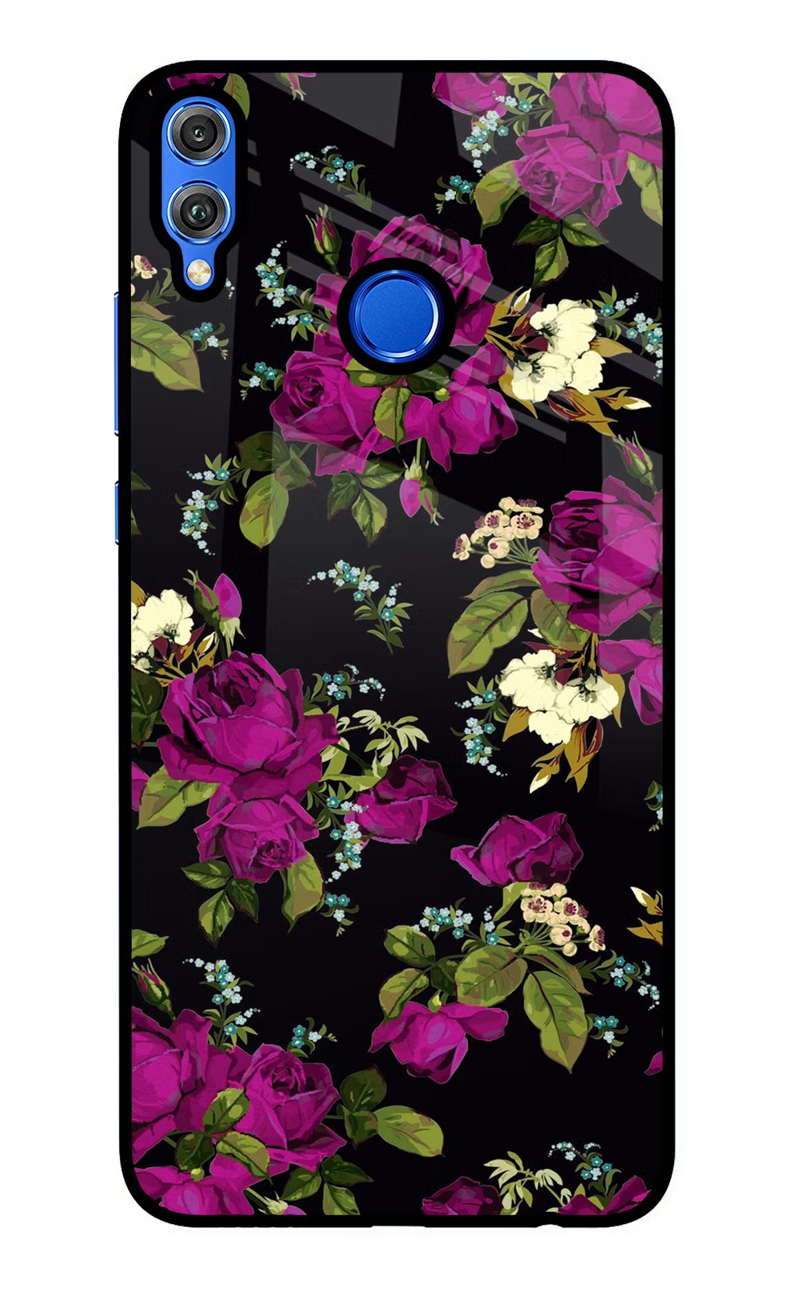 Flowers Honor 8X Glass Case Back Cover by Casekaro