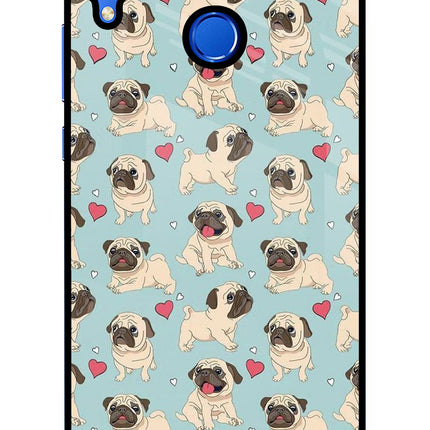 Pug Dog Honor 8X Glass Case Back Cover by Casekaro