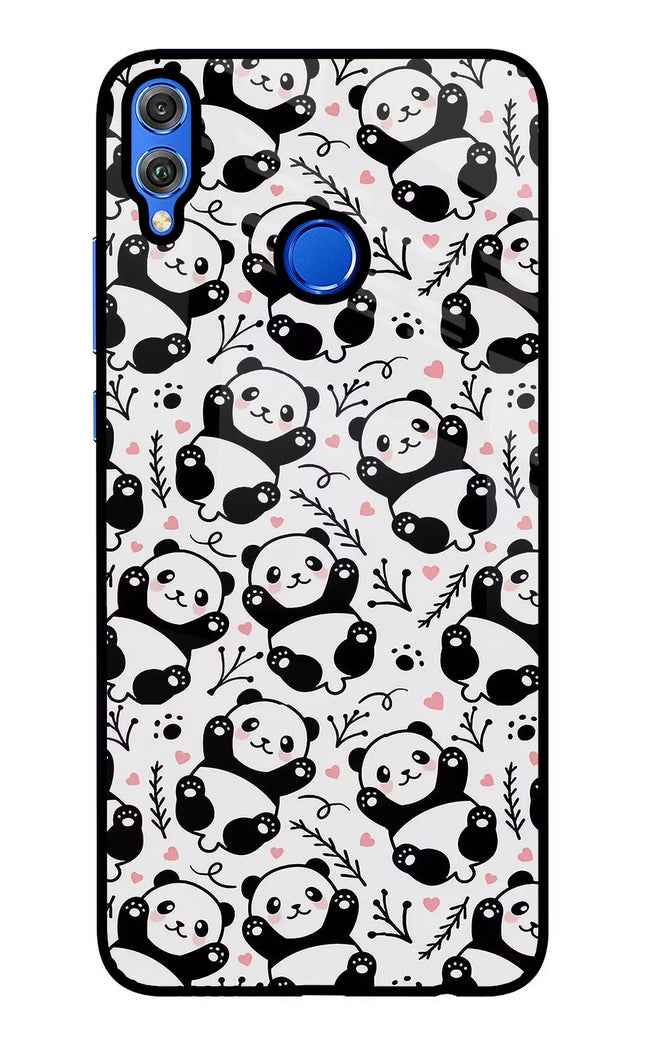 Cute Panda Honor 8X Glass Case Back Cover by Casekaro