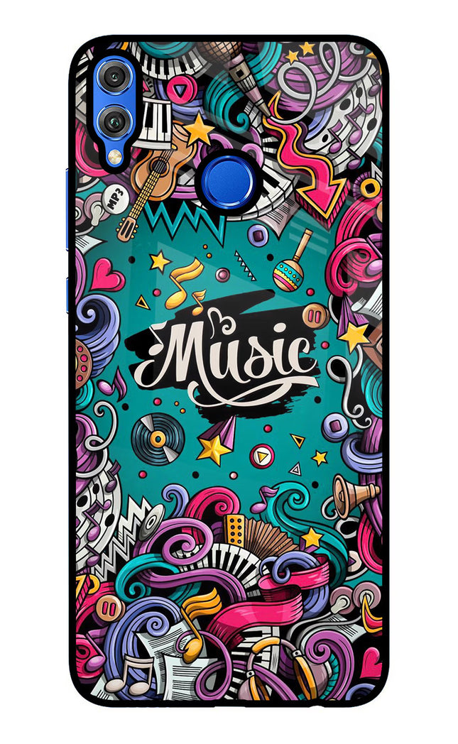 Music Graffiti Honor 8X Glass Case Back Cover by Casekaro