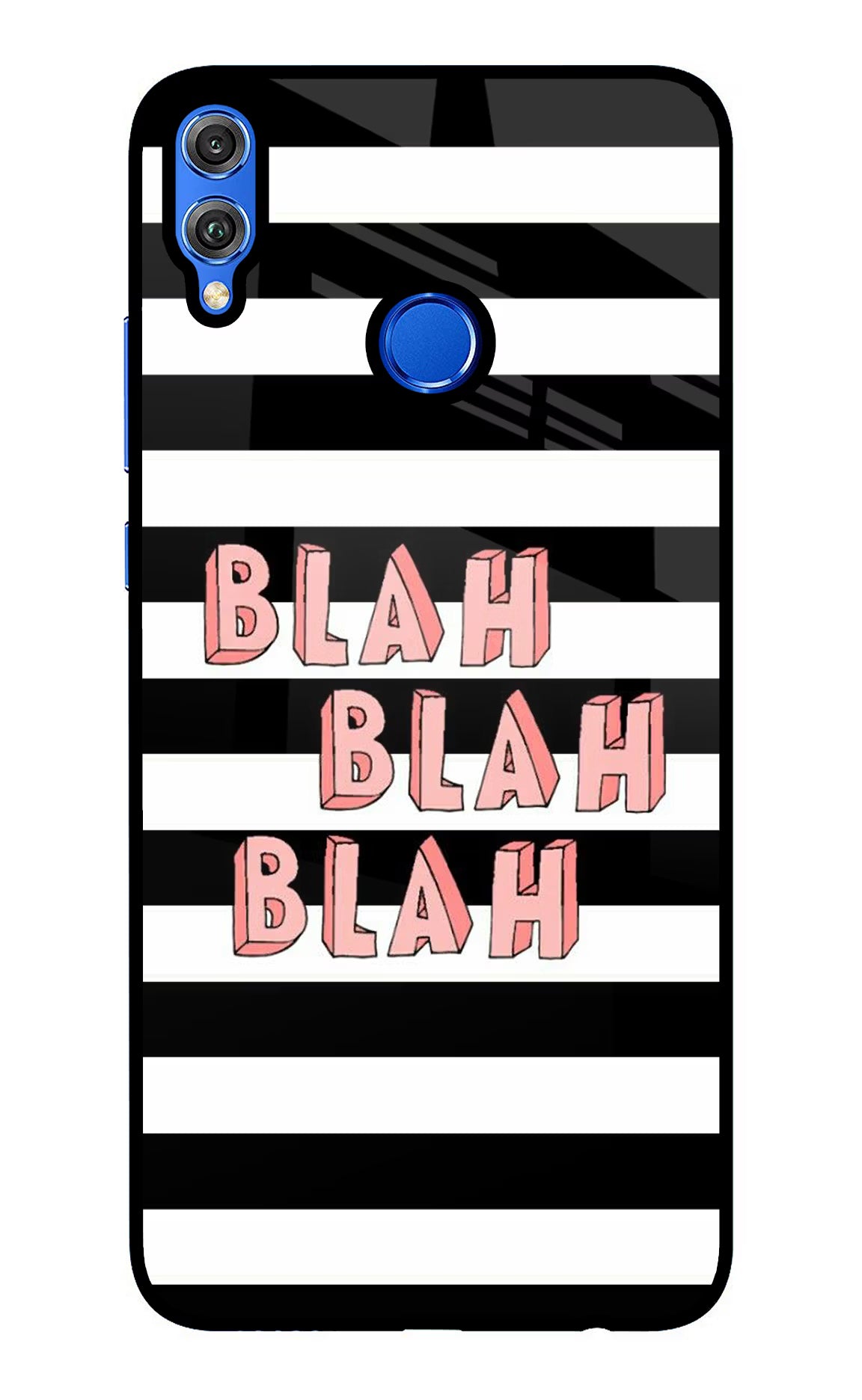 Blah Blah Blah Honor 8X Glass Case Back Cover by Casekaro