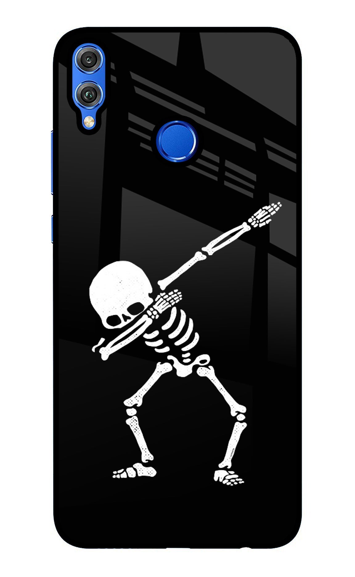 Dabbing Skeleton Art Honor 8X Back Cover