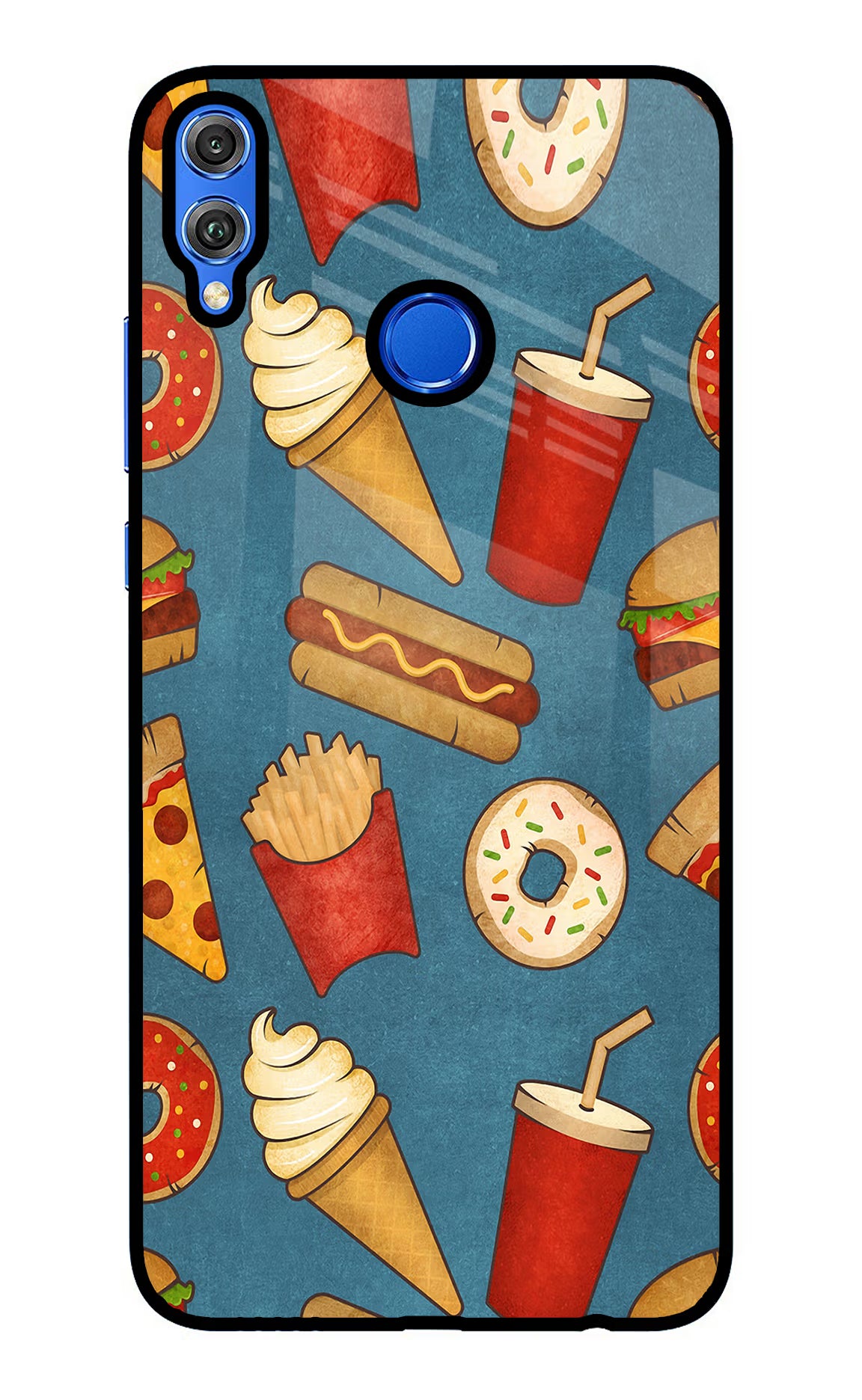 Foodie Honor 8X Glass Case Back Cover by Casekaro