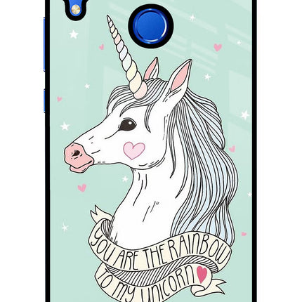 Unicorn Wallpaper Honor 8X Glass Case Back Cover by Casekaro