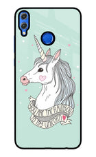 Unicorn Wallpaper Honor 8X Glass Case Back Cover by Casekaro