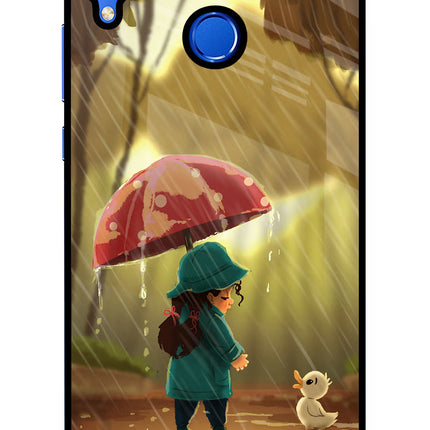 Rainy Day Honor 8X Glass Case Back Cover by Casekaro