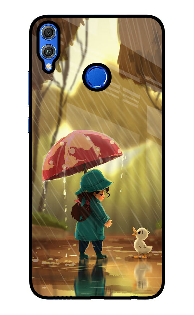 Rainy Day Honor 8X Glass Case Back Cover by Casekaro