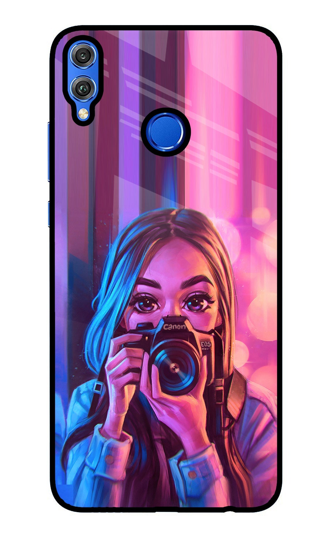 Girl Photographer Honor 8X Glass Case