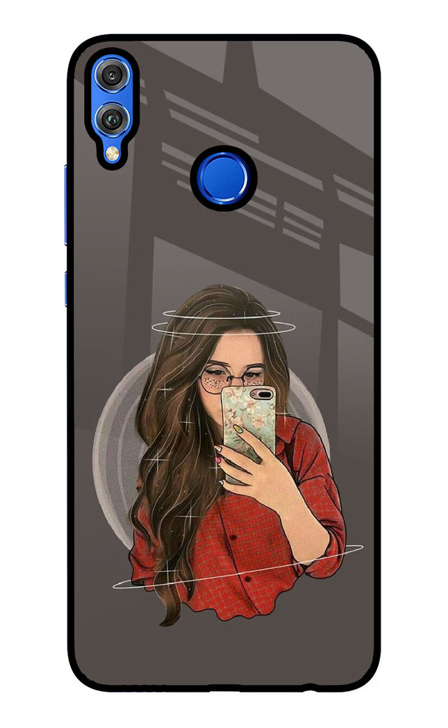 Selfie Queen Honor 8X Glass Case Back Cover by Casekaro