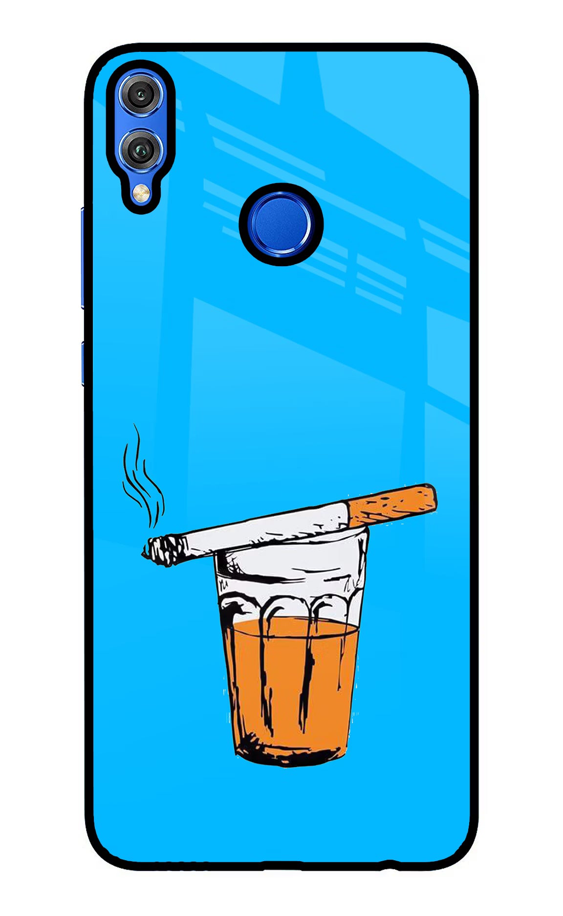 Chai Sutta Honor 8X Glass Case Back Cover by Casekaro