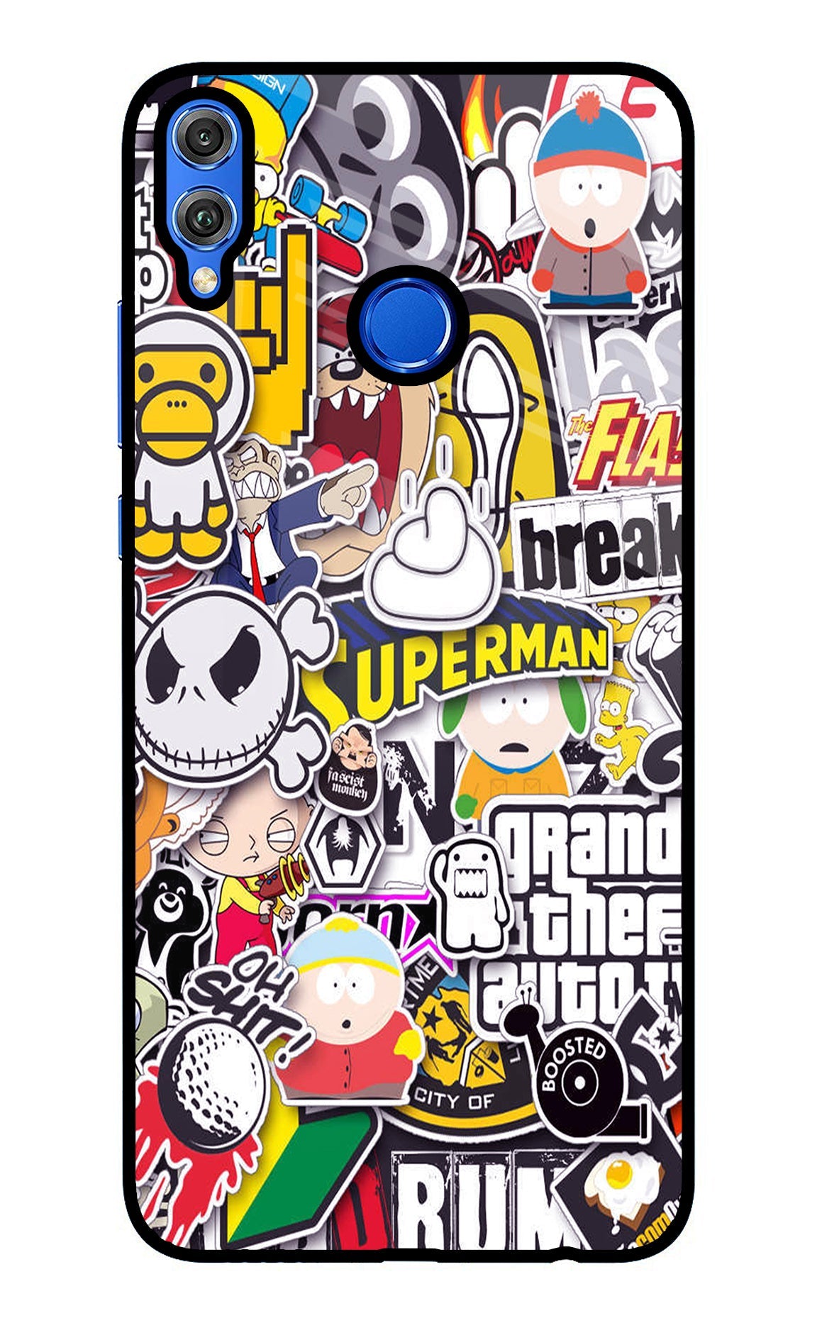 Sticker Bomb Honor 8X Back Cover