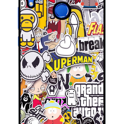 Sticker Bomb Honor 8X Glass Case Back Cover by Casekaro