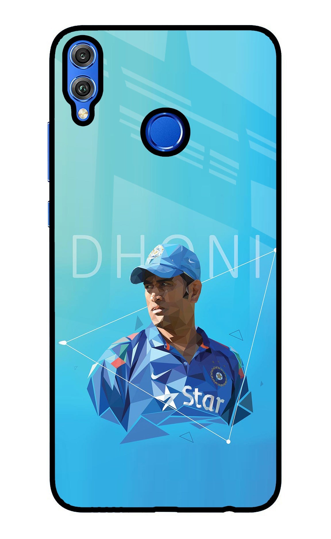 Dhoni Artwork Honor 8X Glass Case