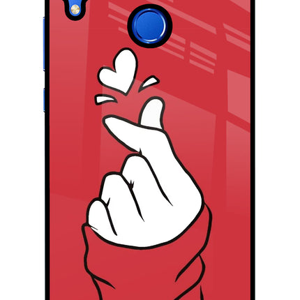 Korean Love Sign Honor 8X Glass Case Back Cover by Casekaro