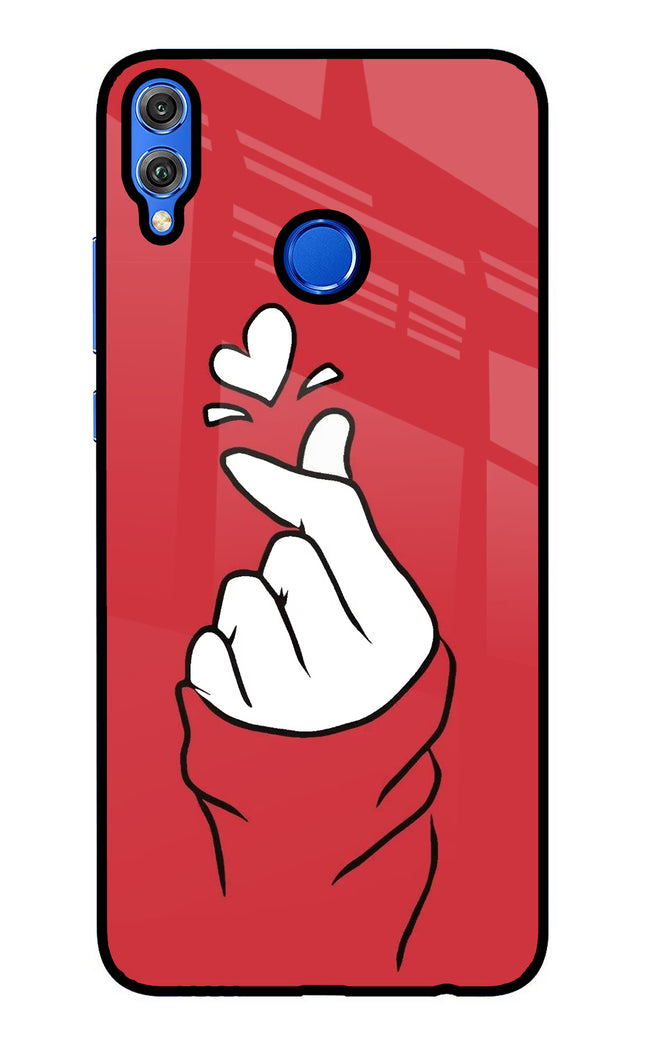 Korean Love Sign Honor 8X Glass Case Back Cover by Casekaro