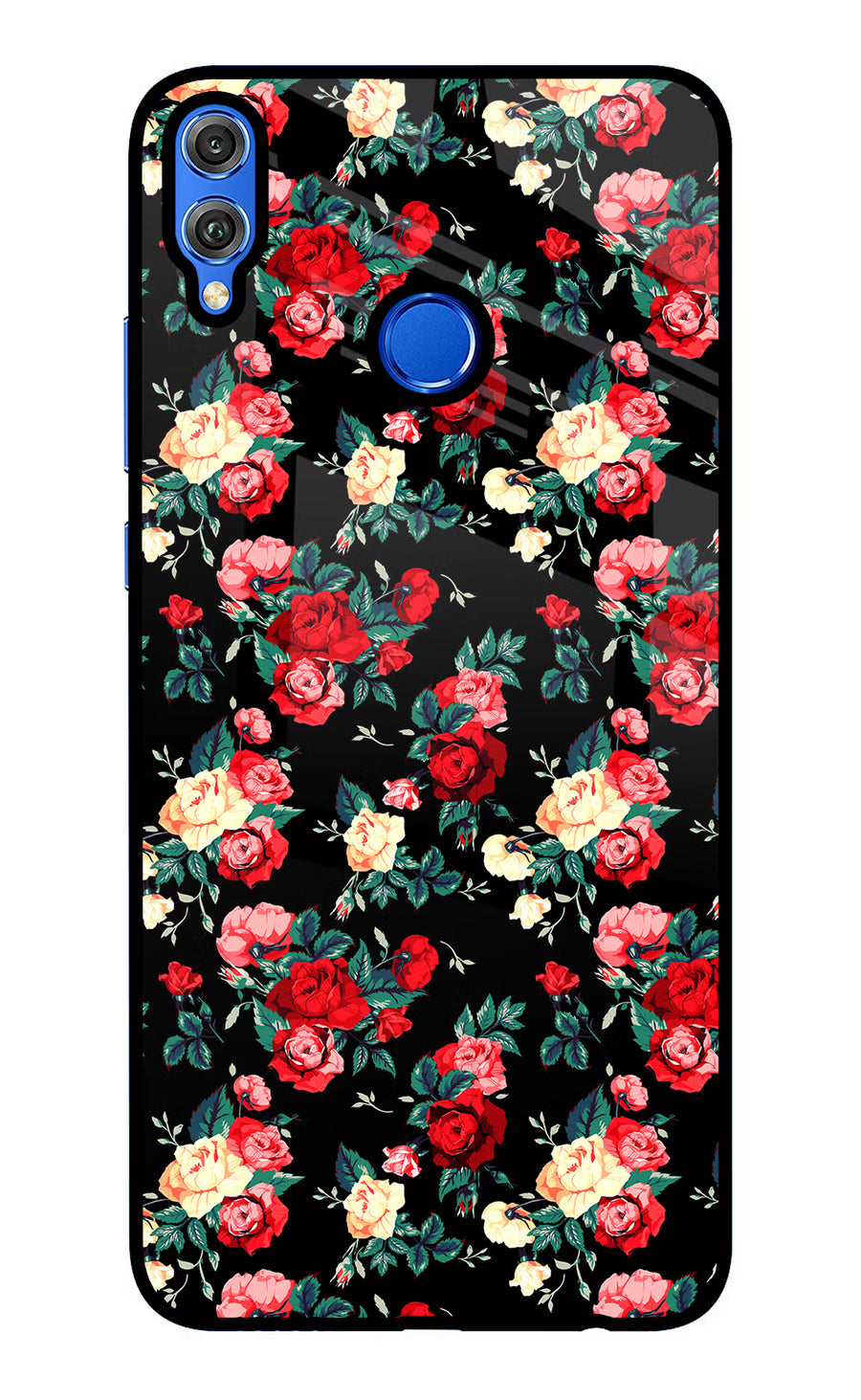 Rose Pattern Honor 8X Back Cover, Glass case