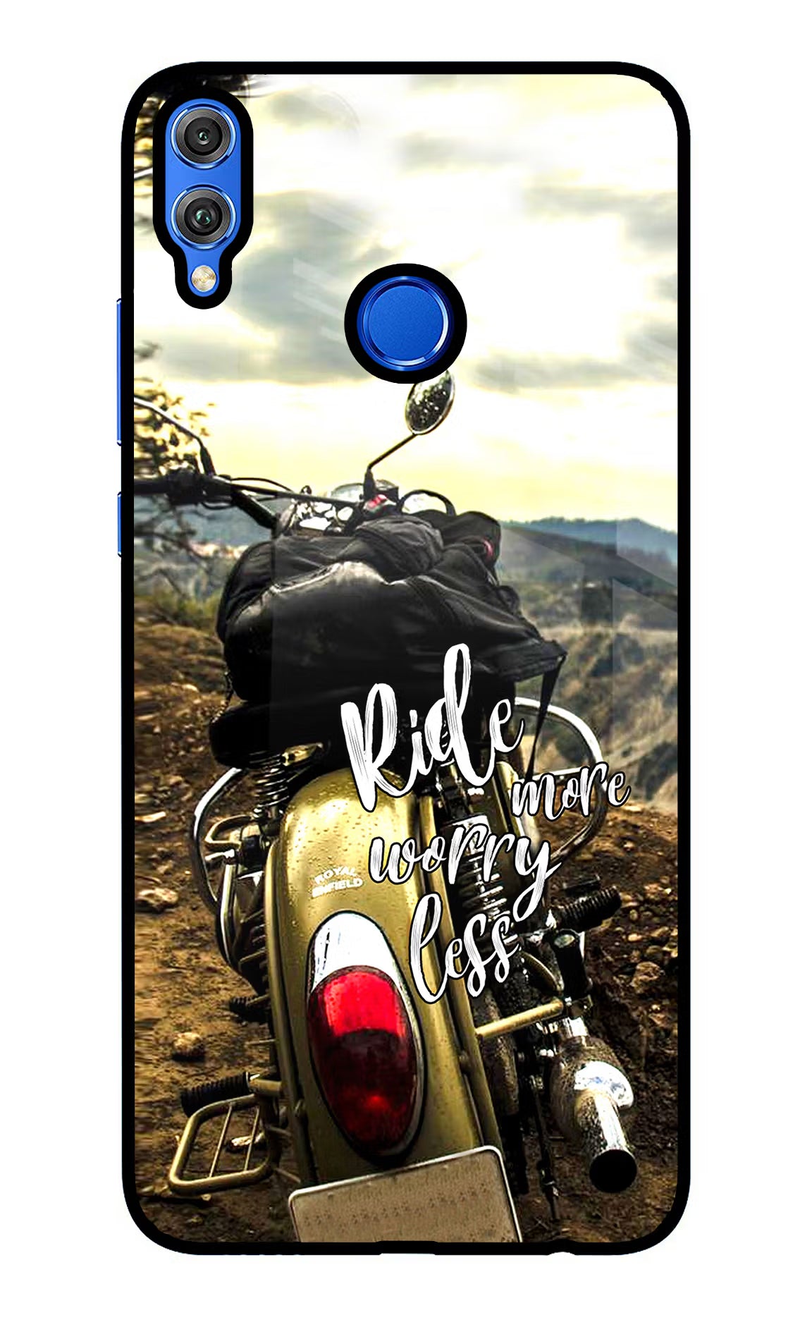 Ride More Worry Less Honor 8X Glass Case Back Cover by Casekaro