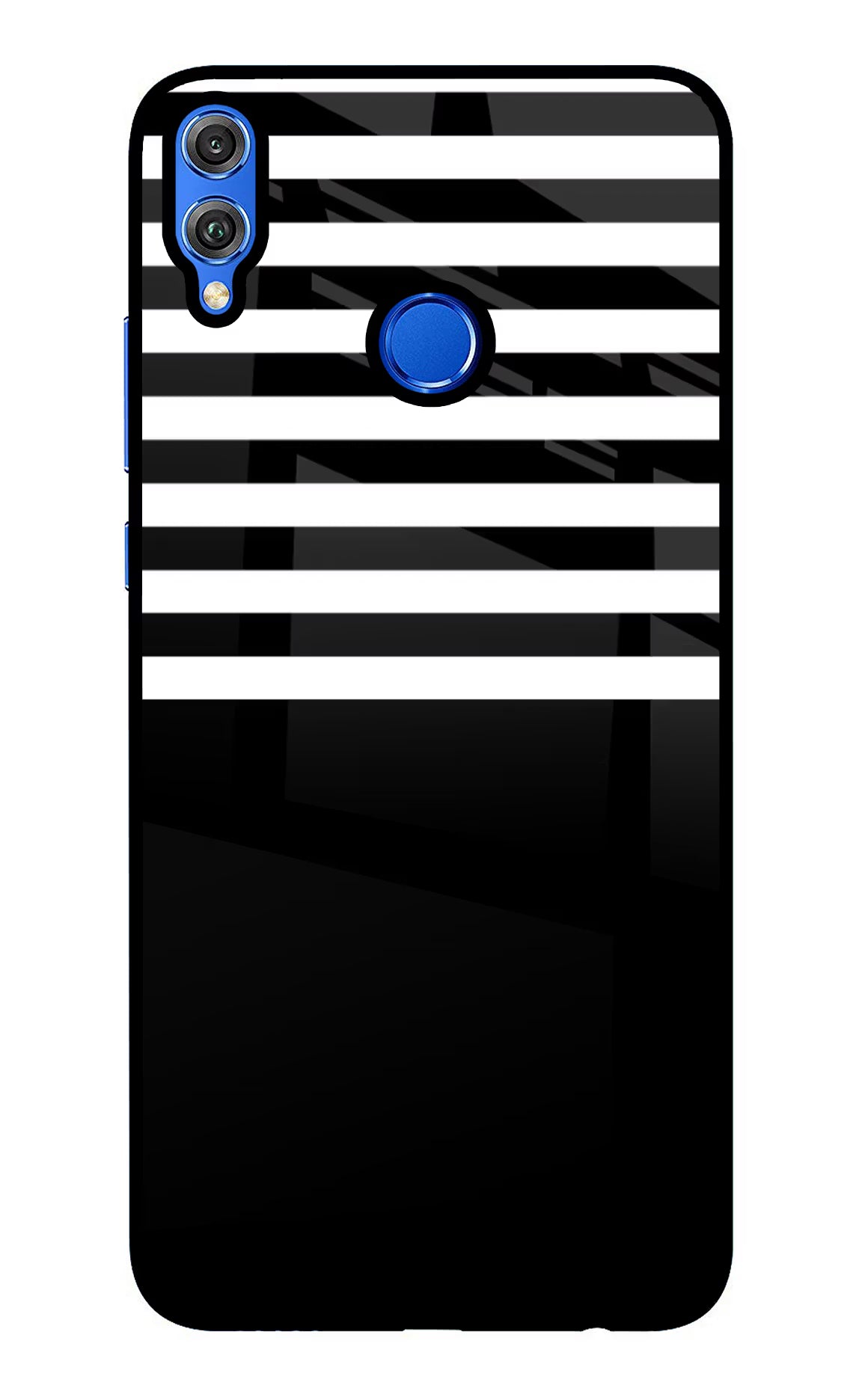 Black and White Print Honor 8X Glass Case Back Cover by Casekaro