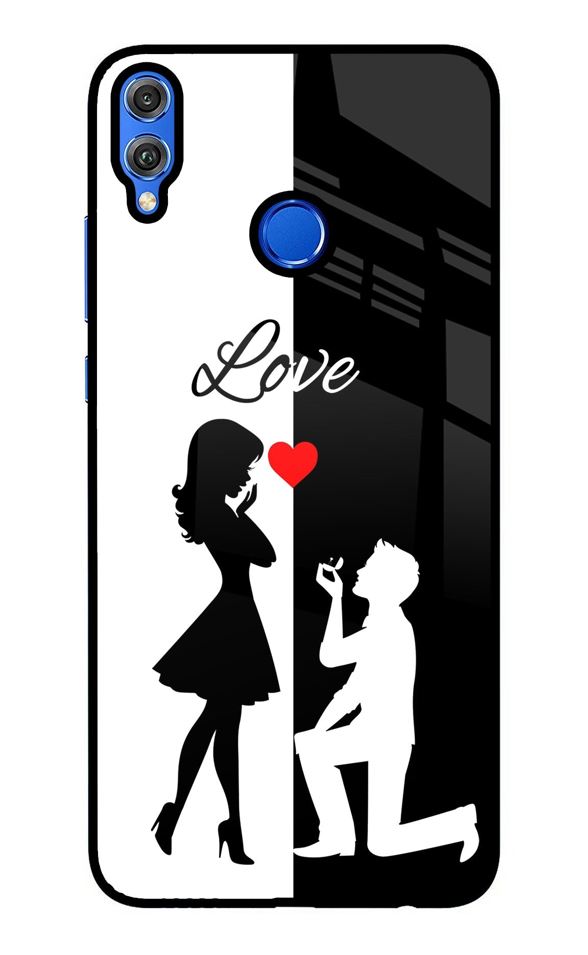 Love Propose Black And White Honor 8X Glass Case