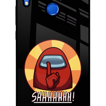 Among Us Shhh! Honor 8X Glass Case Back Cover by Casekaro