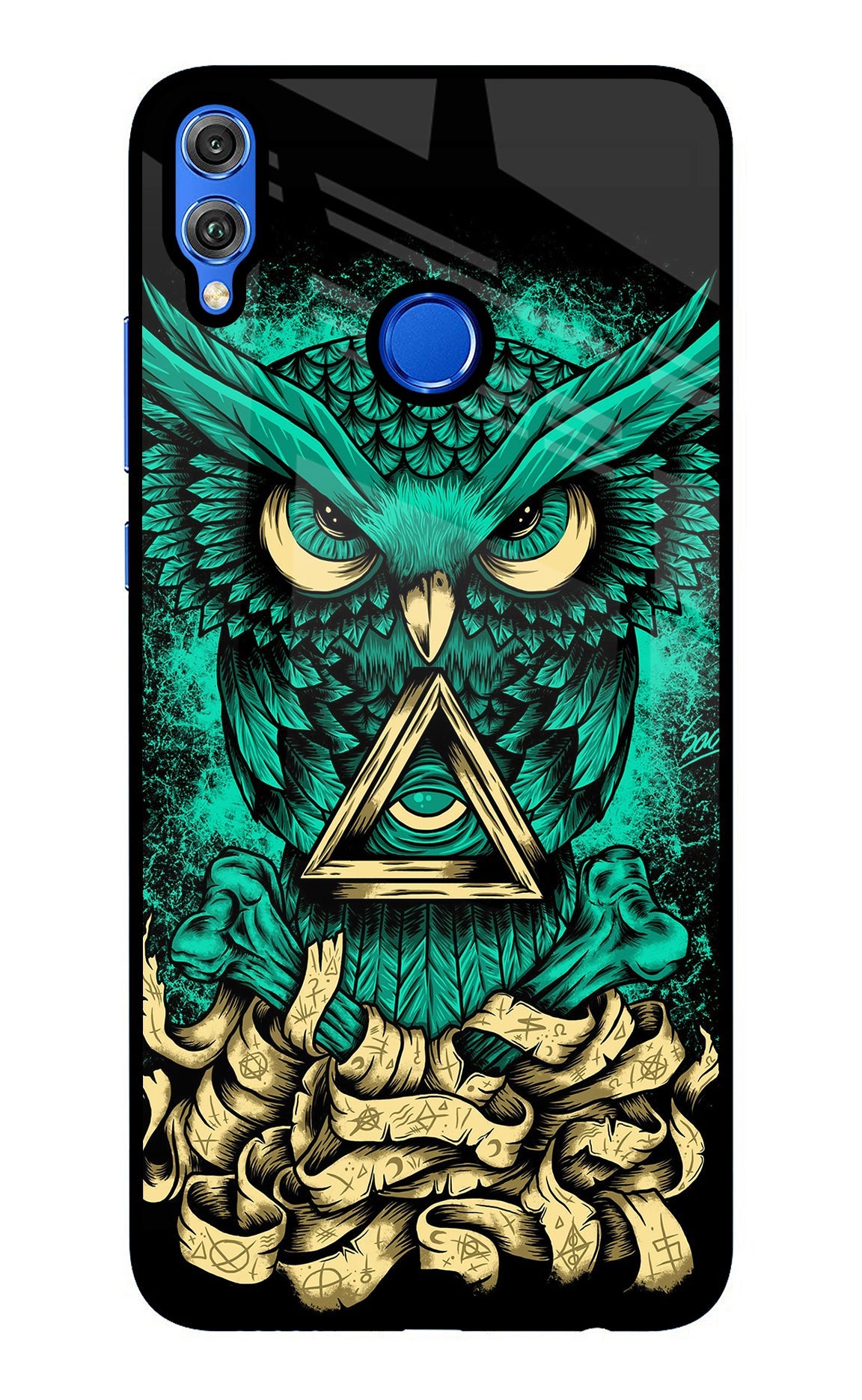 Green Owl Honor 8X Back Cover