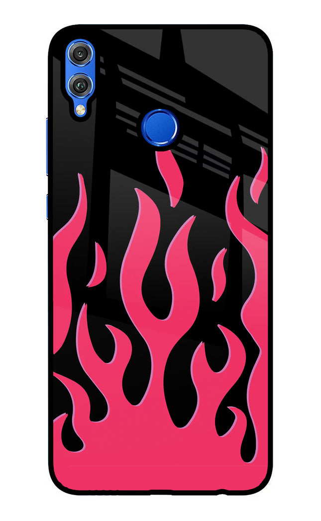 Fire Flames Honor 8X Glass Case Back Cover by Casekaro