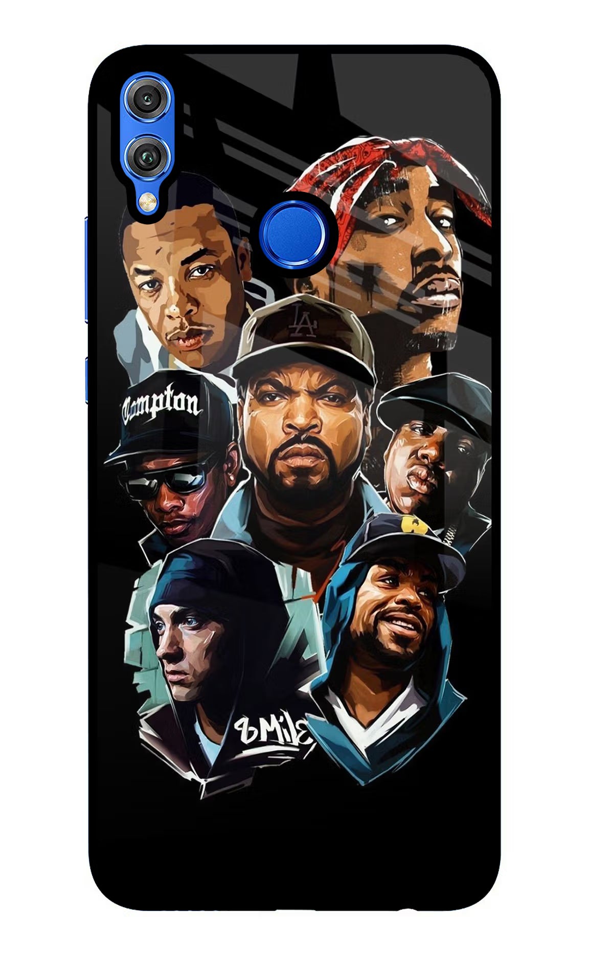 Rappers Honor 8X Glass Case Back Cover by Casekaro