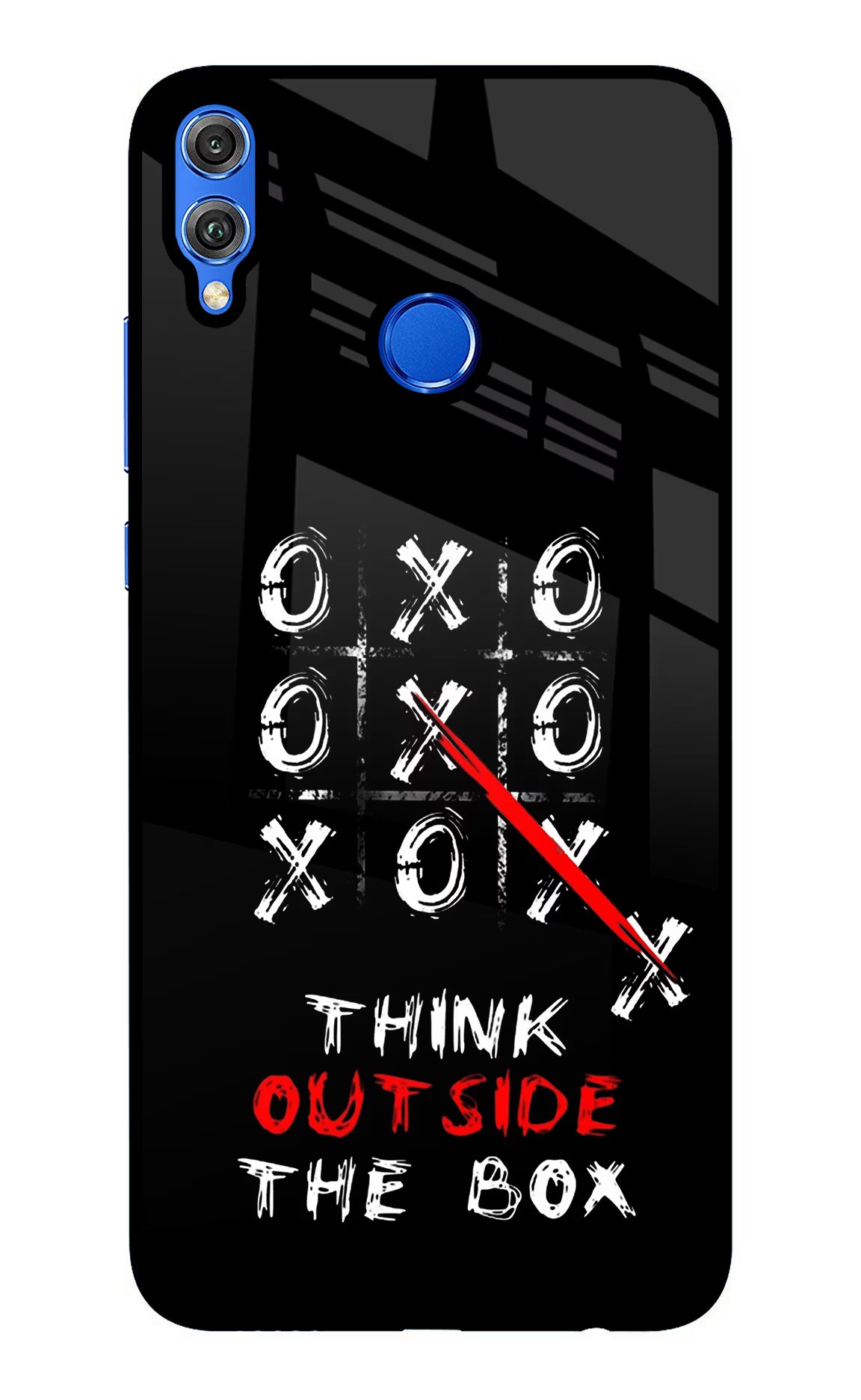 Think out of the BOX Honor 8X Glass Case Back Cover by Casekaro