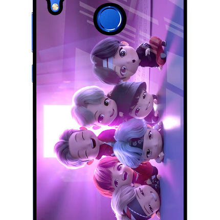 BTS Chibi Honor 8X Glass Case Back Cover by Casekaro