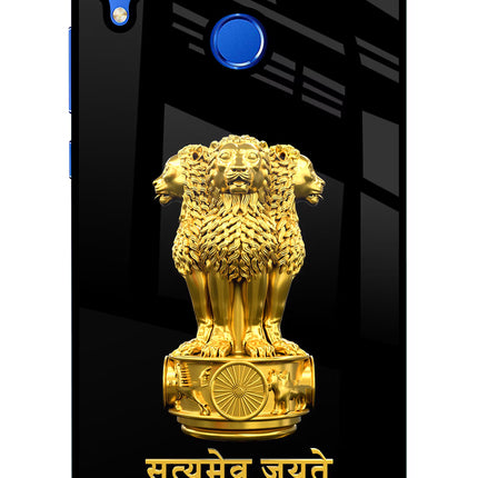 Satyamev Jayate Golden Honor 8X Glass Case Back Cover by Casekaro