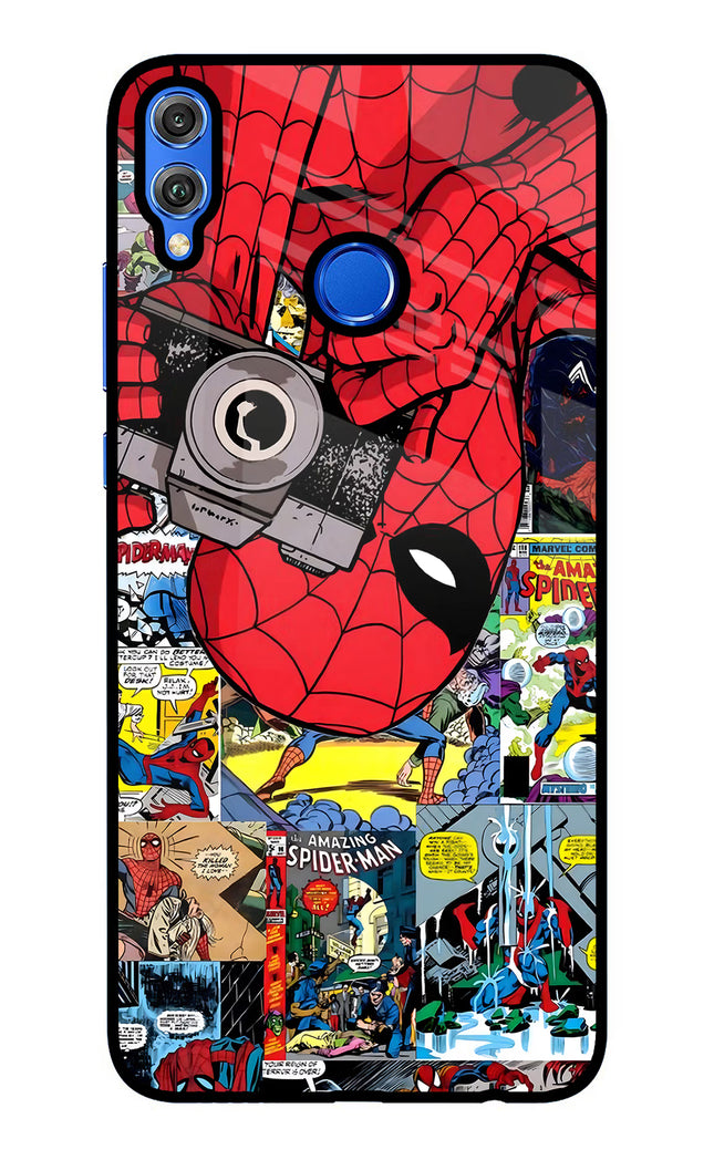 Spider Man Honor 8X Glass Case Back Cover by Casekaro