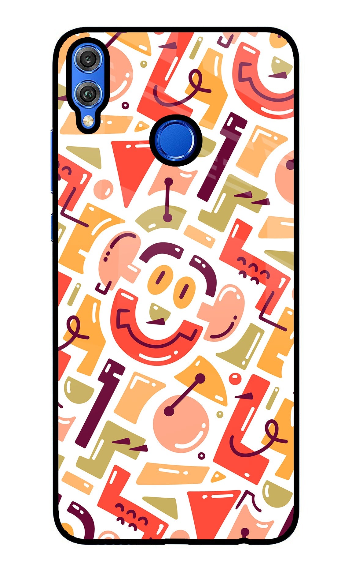 Doodle Pattern Honor 8X Glass Case