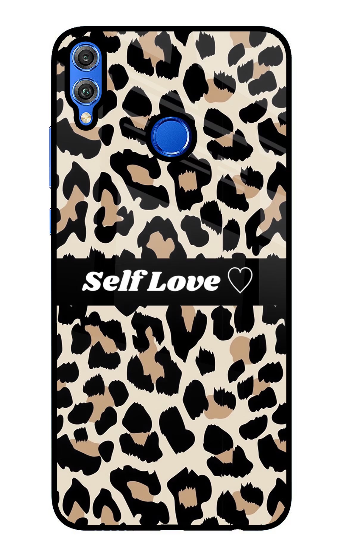 Leopard Print Self Love Honor 8X Glass Case Back Cover by Casekaro