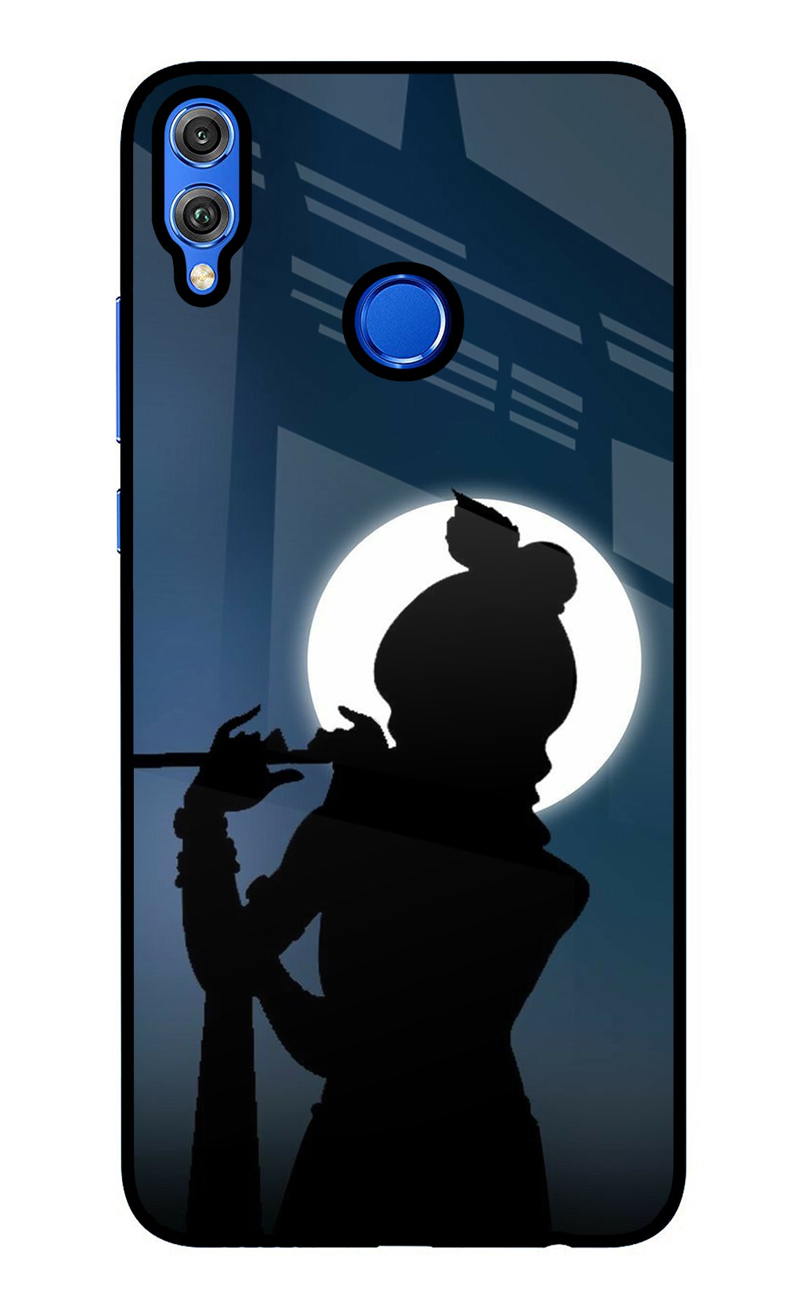 Shri Krishna Silhouette Honor 8X Glass Case