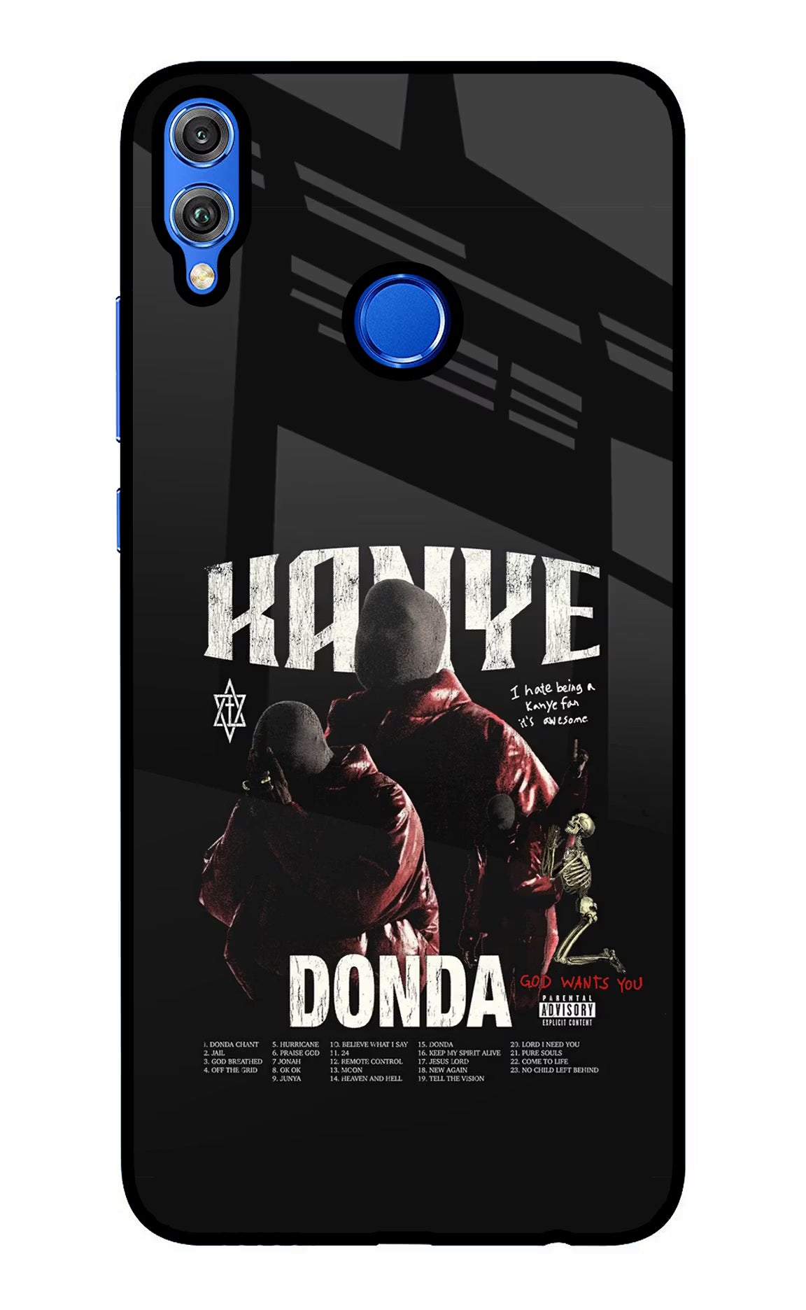 Donda Kanye West Honor 8X Glass Case Back Cover by Casekaro