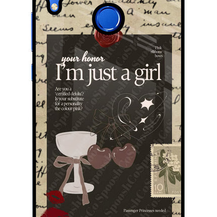 I am just a girl Honor 8X Glass Case Back Cover by Casekaro