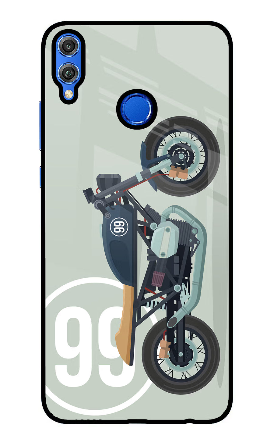 Classic Cafe Racer 99 Honor 8X Back Cover, Glass case