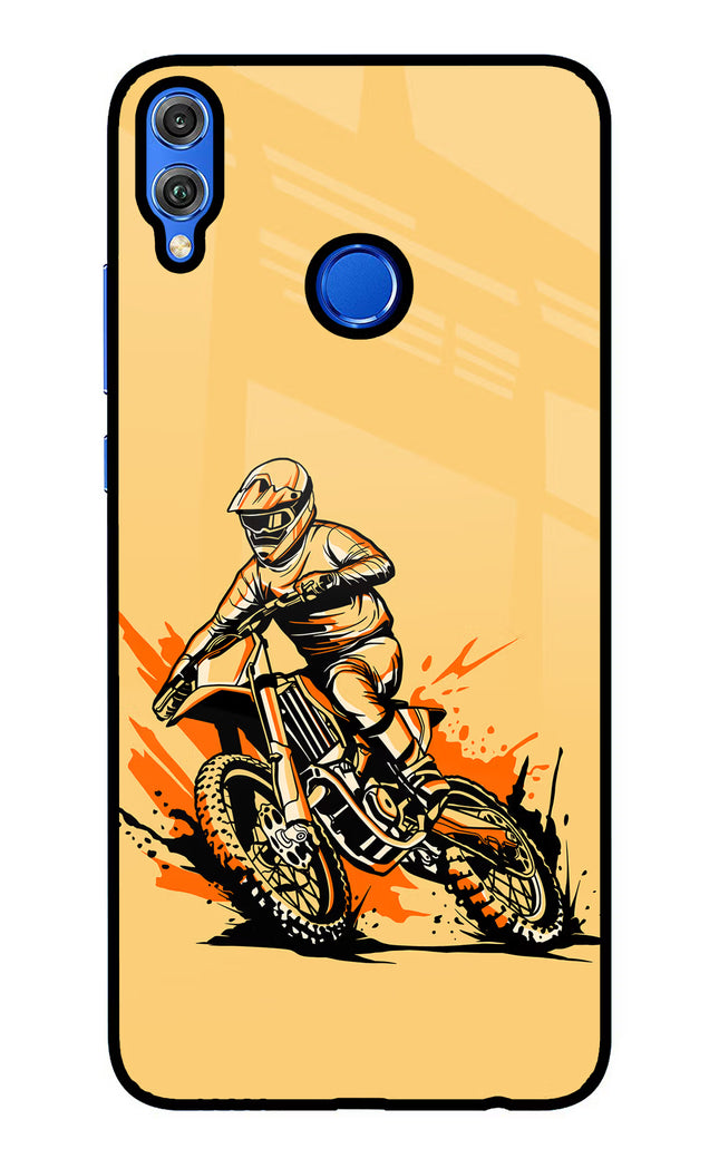 Off-Road Fury Honor 8X Glass Case Back Cover by Casekaro