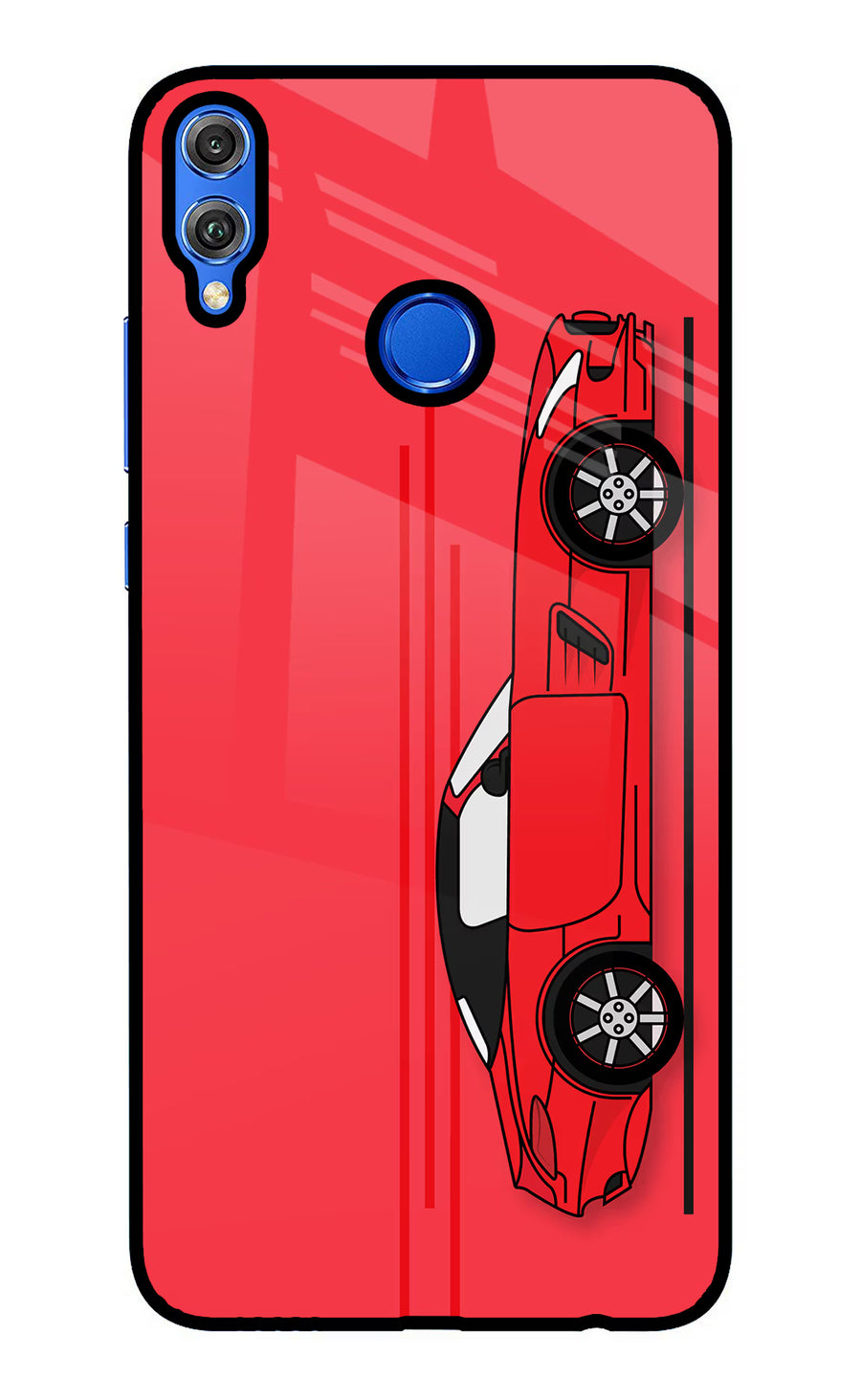 Red Velocity Honor 8X Back Cover, Glass case