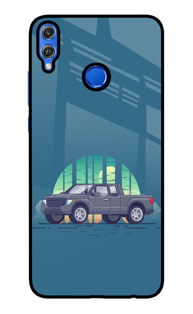 Retro Garage Vibe Honor 8X Glass Case Back Cover by Casekaro