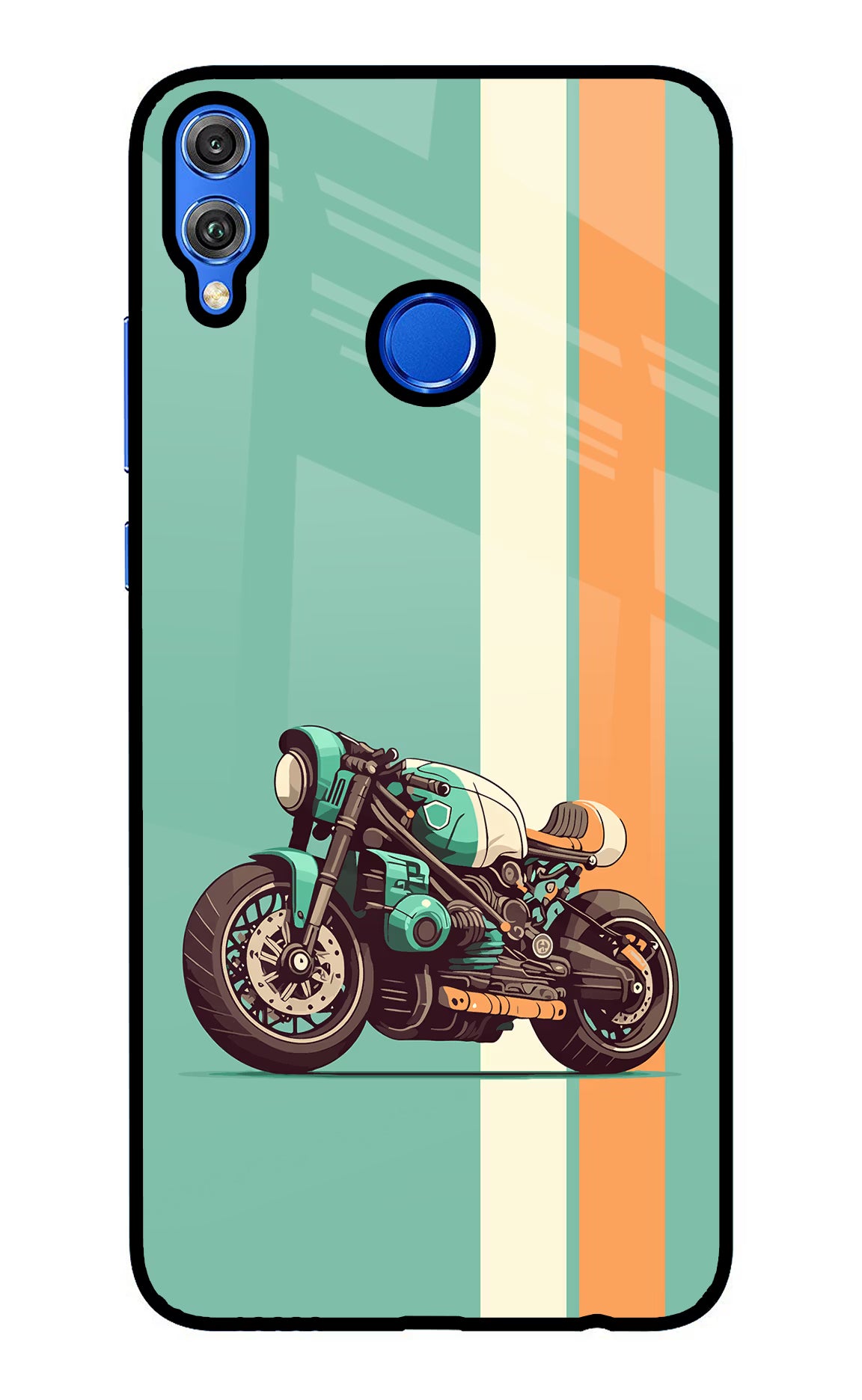 Striped Moto Drift Honor 8X Glass Case