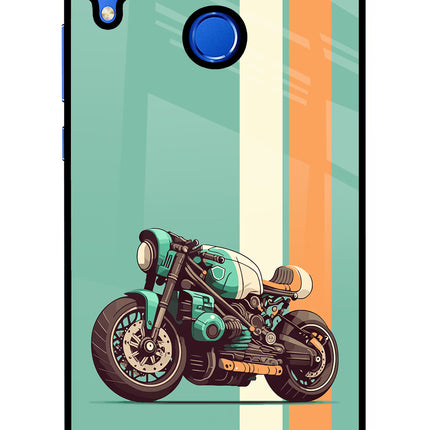 Striped Moto Drift Honor 8X Glass Case Back Cover by Casekaro