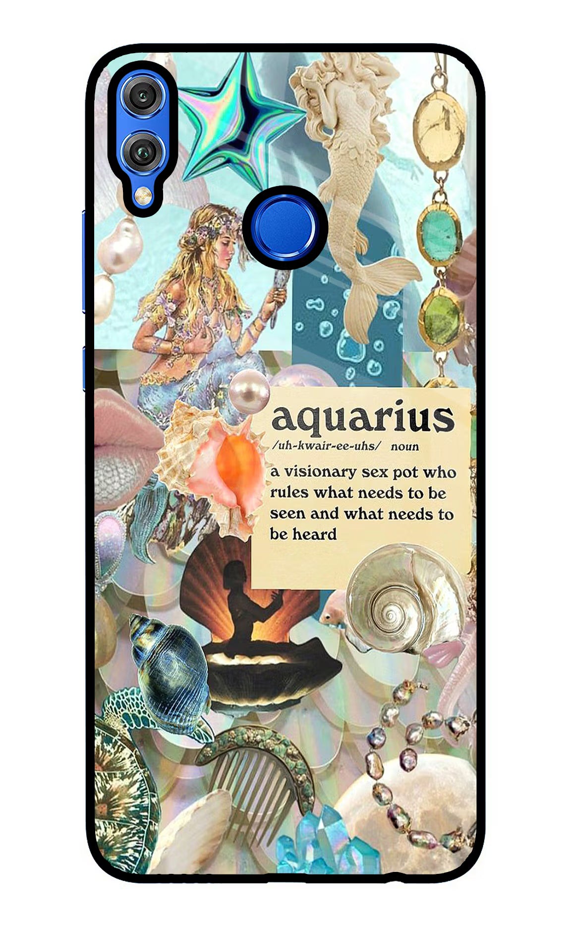 Aquarius Zodiac Honor 8X Glass Case Back Cover by Casekaro