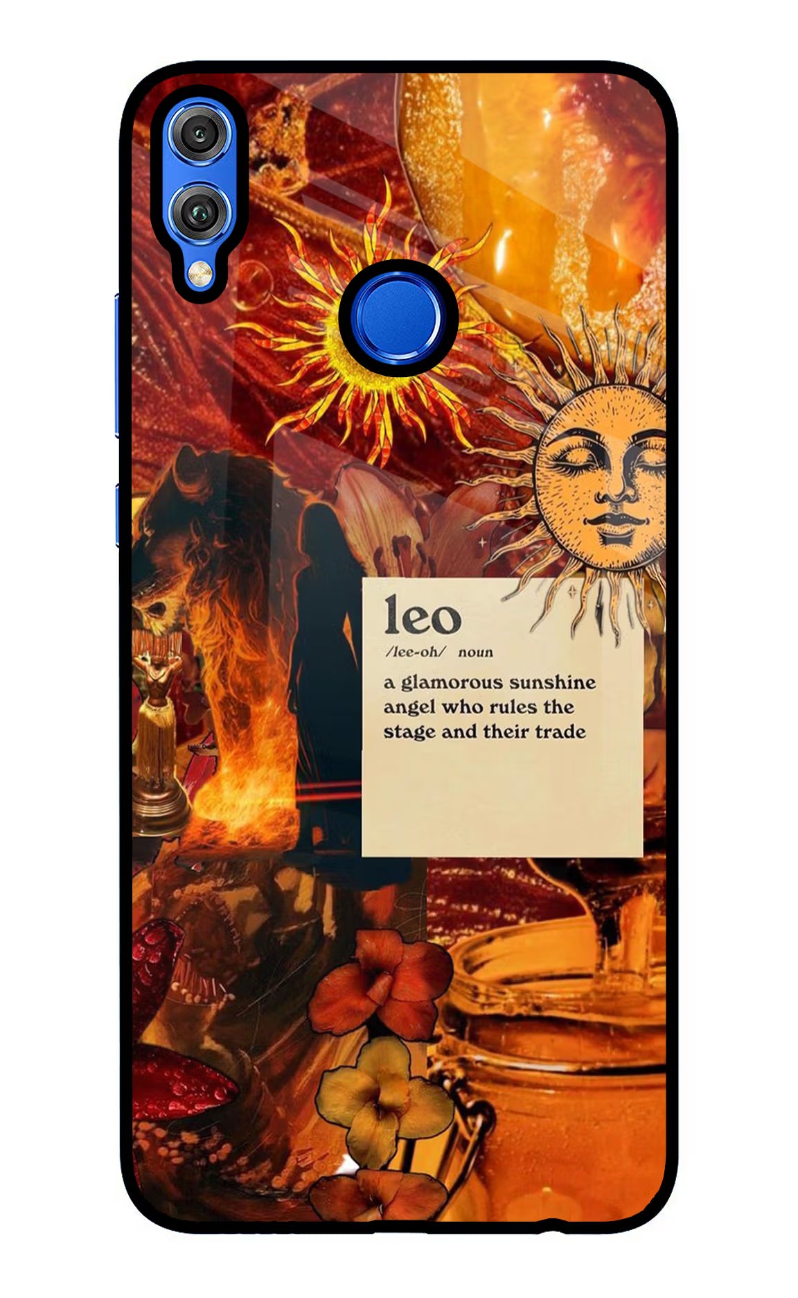 Leo Zodiac Honor 8X Glass Case Back Cover by Casekaro