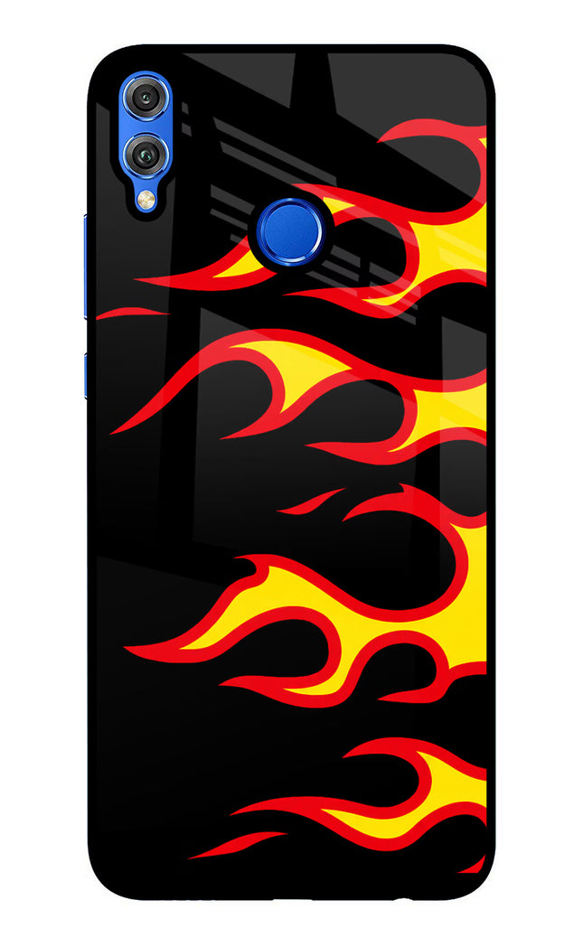 Side Sweep Flames Honor 8X Glass Case