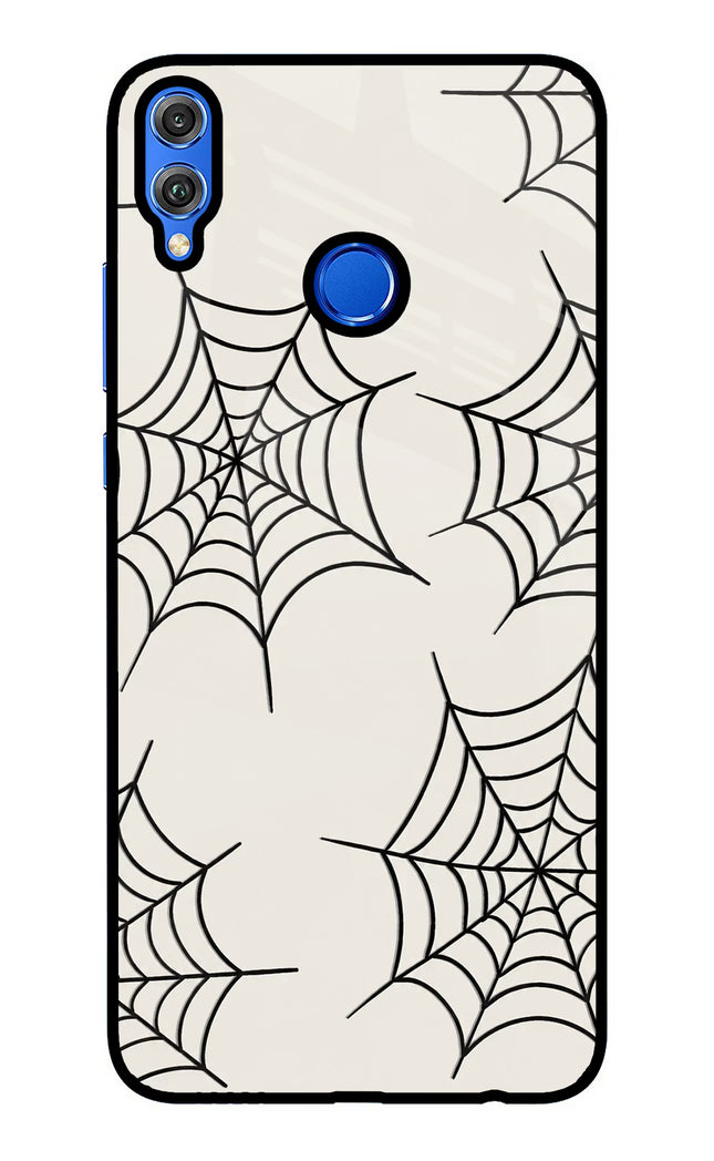 Spider Web Honor 8X Glass Case Back Cover by Casekaro