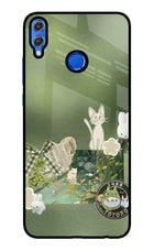 Aesthetic anime Honor 8X Glass Case