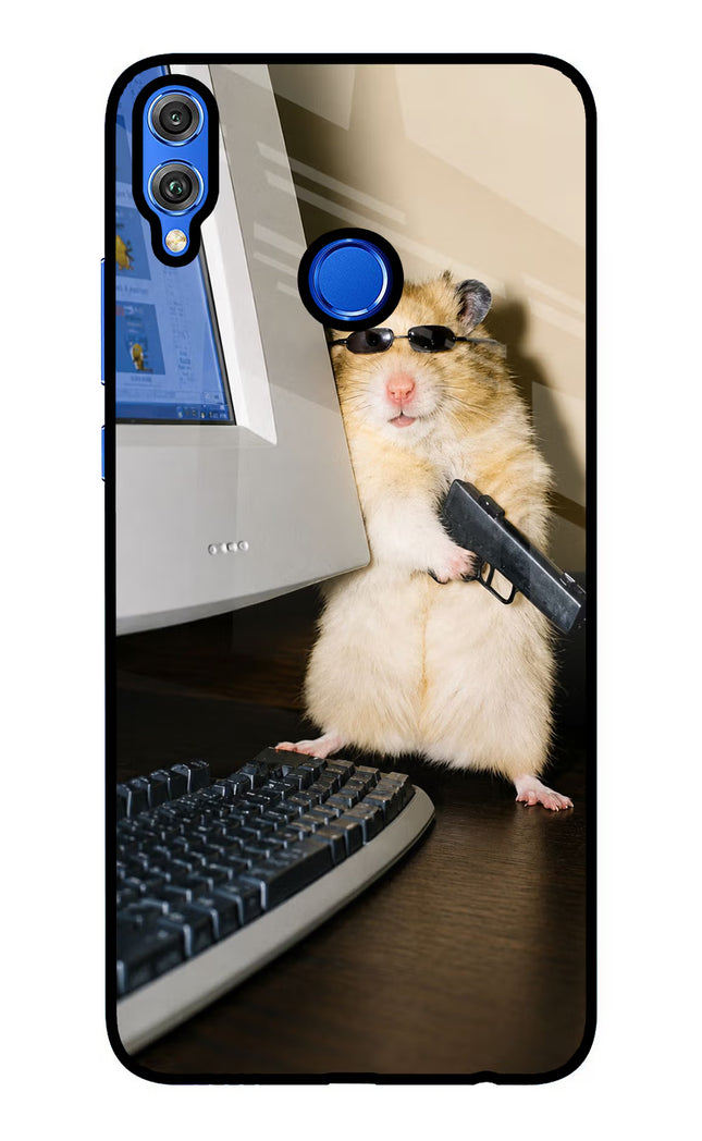 Hacker Hamster Honor 8X Glass Case