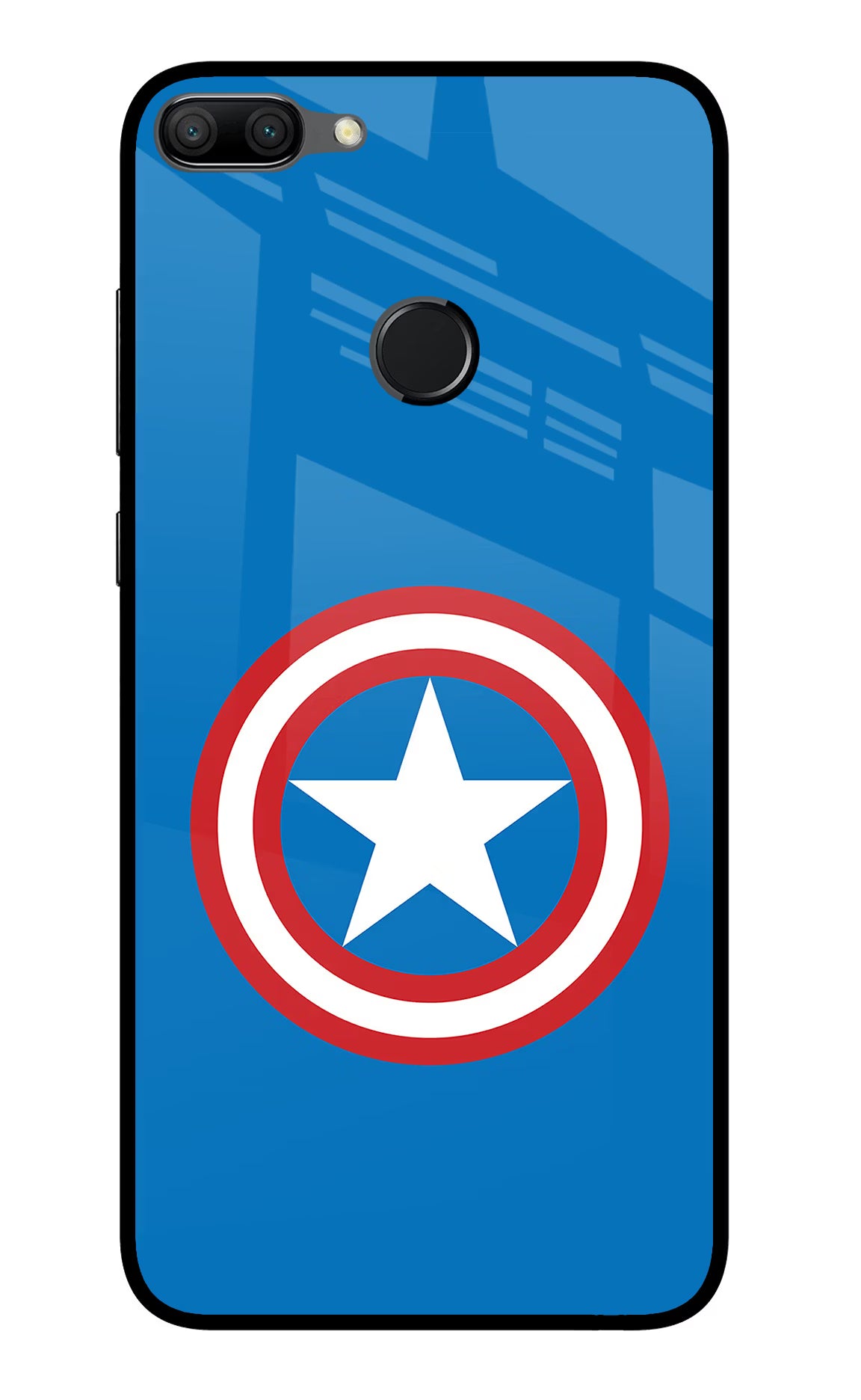 Captain America Logo Honor 9N Glass Case Back Cover by Casekaro